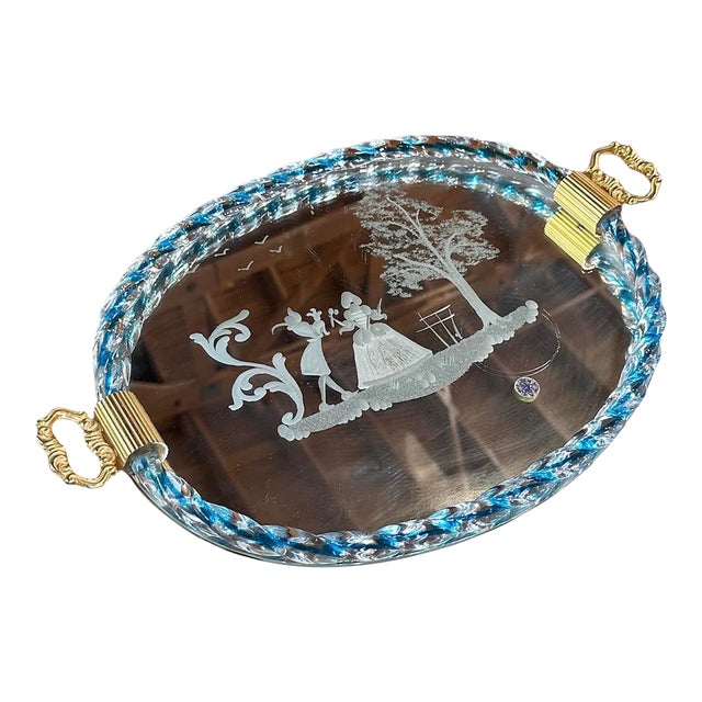 Vintage Italian Murano Tray by Venini 1940 For Sale