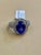6 Carat Oval Tanzanite and 1 Carat Diamond Ring 14 Karat White Gold, Estate For Sale - Image 9 of 18