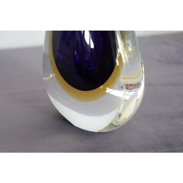 1970s Blue and Yellow Murano Glass Vase from Formia, 1970s For Sale - Image 5 of 14