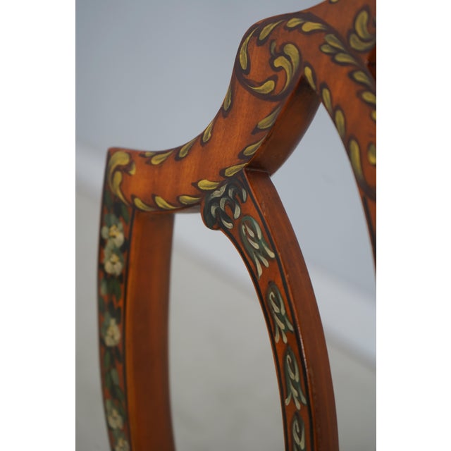 Maitland Smith Adams Style Hand Painted Shield Back Chair For Sale - Image 15 of 18