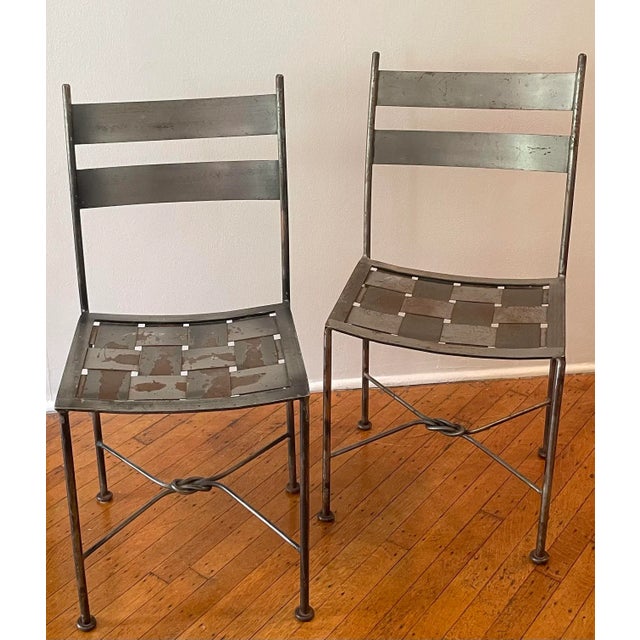 Pair Artisan 1960s Iron Patio Chairs For Sale - Image 13 of 13