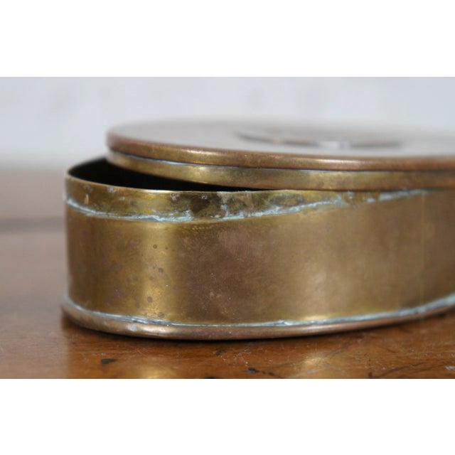 Brass 1780 Antique Mottahedeh G Mills Tunbridge Oval Brass Tobacco Snuff Box For Sale - Image 8 of 10