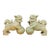 Pair of Antique Celadon Glazed Guardian Lions – 9.8" Foo Dogs With Brocade Balls For Sale