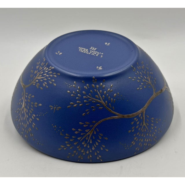 Metal Emilia Castillo Cobalt Blue & Pure Silver Parrot Bowl, Taxco Mexico 1980s For Sale - Image 7 of 18