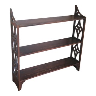 1910s Antique 3 Tier Slim Wood Hutch For Sale