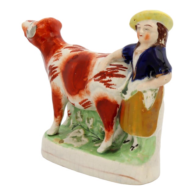 Antique Staffordshire Cow Cream Pitcher For Sale