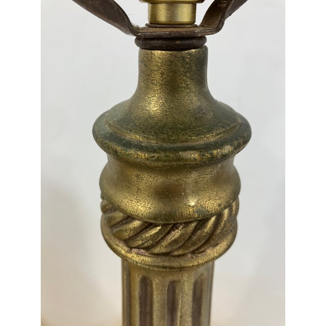 Glass Vintage Amber Glass Lamps - a Pair For Sale - Image 7 of 11