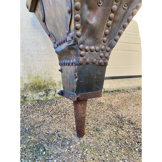 Large Antique Blacksmiths Bellows in Genuine Wood and Leather, 1890s For Sale - Image 13 of 15