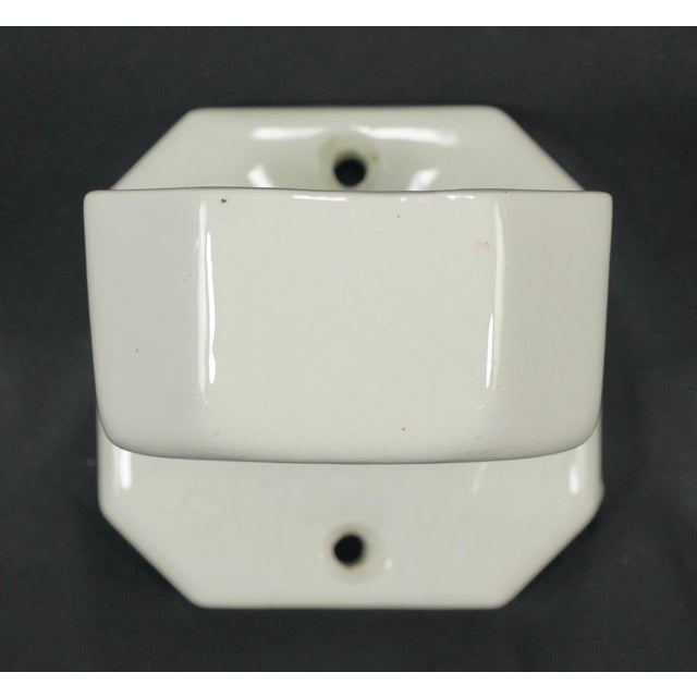 Traditional Vintage European White Ceramic Bathroom Cup Holder For Sale - Image 3 of 10