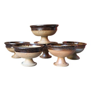 Pyrite Stoneware Bowls by Pierre Digan, 1970s, Set of 6 For Sale