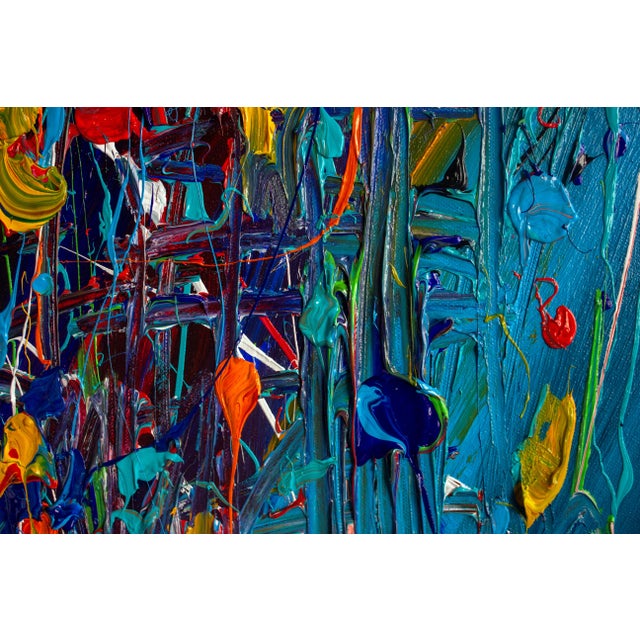 Blue "Revolution" — Abstract Expressionism | 36 X 36 in | Acrylic on Canvas | 2020 For Sale - Image 8 of 11