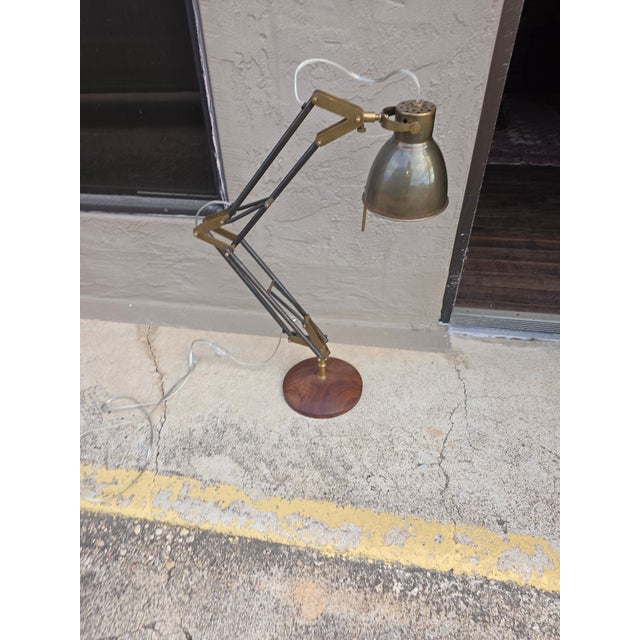 Vintage Desk Lamp With Wood Base For Sale - Image 4 of 4