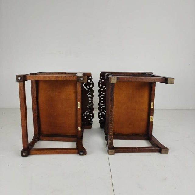 Brown English Jacobean Monk Armchairs from F. Parker & Sons Ltd, Set of 2 For Sale - Image 8 of 17