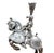 Traditional German Silver Jousting Knights on Horseback Sculptures a Pair For Sale - Image 3 of 13