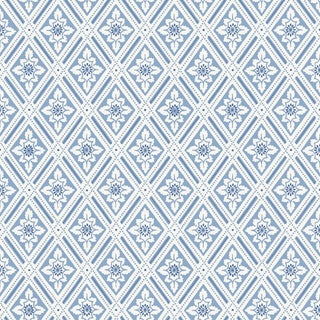 SAMPLE - Boråstapeter Ester Wallpaper In Blue And White For Sale