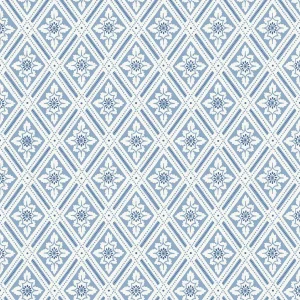 SAMPLE - Boråstapeter Ester Wallpaper In Blue And White