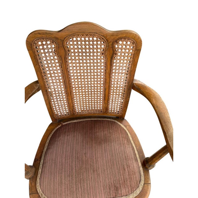 Brown Antique Louis XV French Armchair, 1900 For Sale - Image 8 of 11
