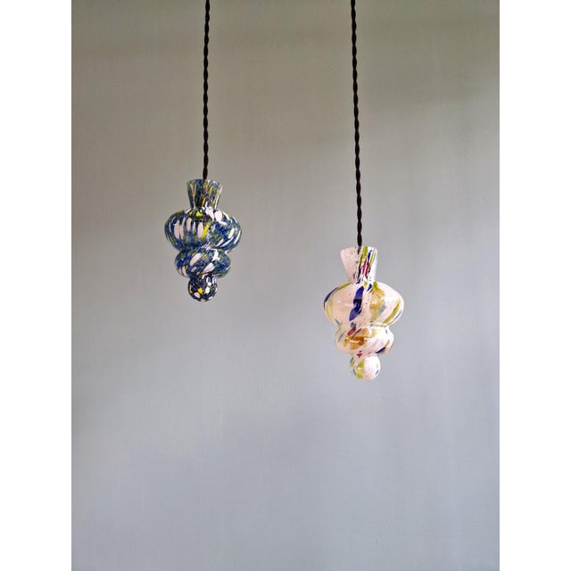 Vintage Blown Glass Pendant Lights, 1950s, Set of 2 For Sale - Image 10 of 18