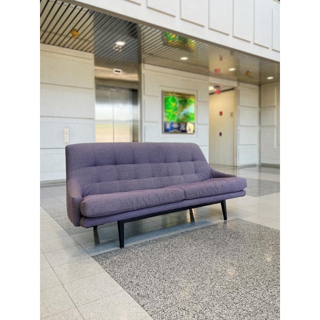 R. Huber & Co. 1960s Danish Modern Sofa in Lavender Linen For Sale - Image 4 of 14