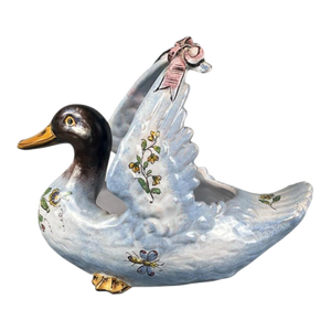 19th Century French Faience Duck Jardiniere Saint Clement