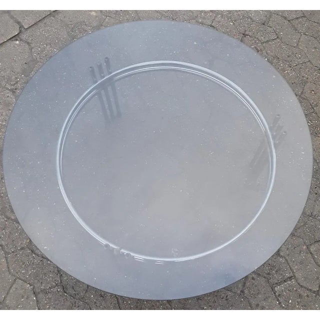 Vintage Chromed Metal Frame Coffee Table with Round Smoked Glass Plate, 1970s For Sale - Image 3 of 4