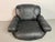 Space Age Italian Black Leather Lounge Chair with Brass Buttons and Cord Lacing, Italy, 1970s For Sale - Image 12 of 18