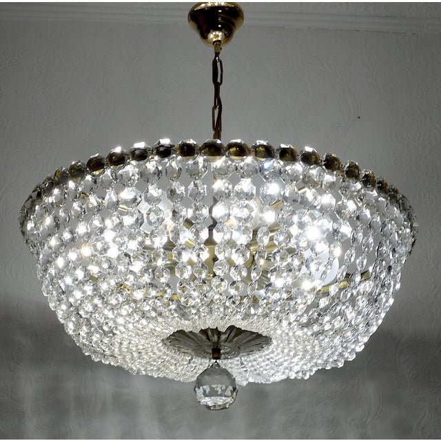 Brass Lead Crystal Chandeliers, 1970s For Sale - Image 17 of 18