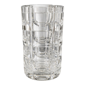 Orrefors Crystal Thousand Windows Vase Heavy Cut Glass Sweden 8”