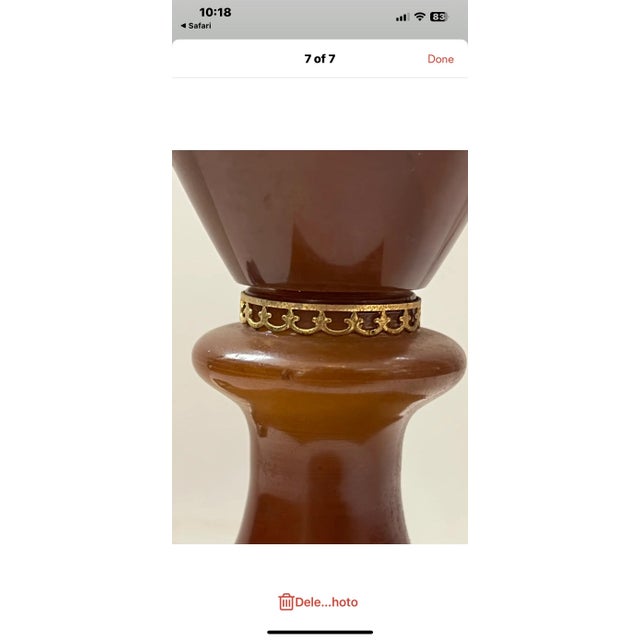 1990s Alabaster Table Lamp With Brass Fitting For Sale - Image 9 of 9