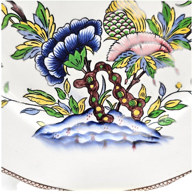 Sarreguemines Rouen DV France 9.75” Faience Dinner Plates, Set of Two For Sale In San Francisco - Image 6 of 9