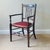 Antique English Edwardian Mahogany Desk Armchair in Velvet, 1890s For Sale - Image 3 of 17