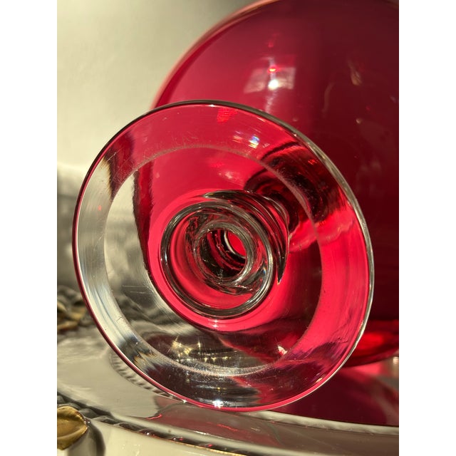 Ruby and Clear Crystal Drageoir from Baccarat, Late 19th Century For Sale - Image 12 of 15