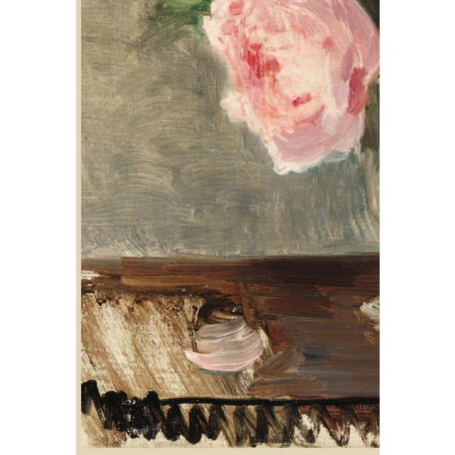 Paper Vintage Pink Peony Floral Still Life Art Print by Berthe Morisot - 12" X 16" For Sale - Image 7 of 9