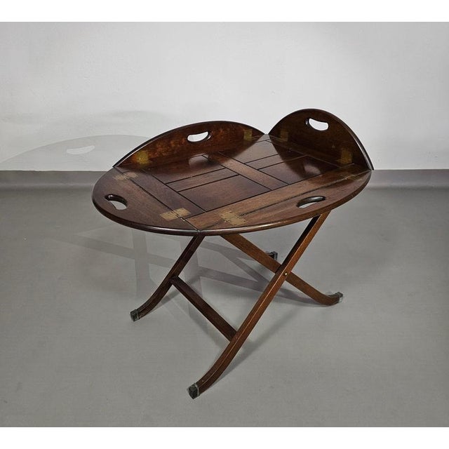 Victorian Style Foldable Serving Butler's Tray with Side Table For Sale - Image 11 of 18