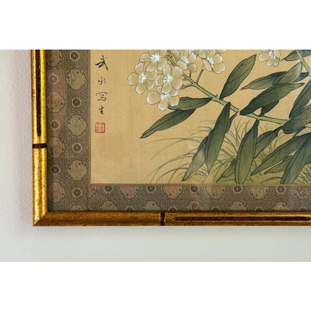 Vintage Chinese Original Painting on Silk, Signed For Sale - Image 4 of 5