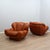 Large Italian Organic Leather Clamshell Lounge Chairs, 1970s, Set of 2 For Sale - Image 4 of 15