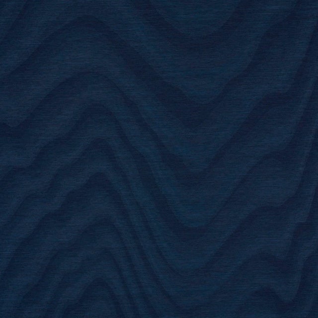 Contemporary Sample - Schumacher Claridge Wallpaper in Indigo For Sale - Image 3 of 3