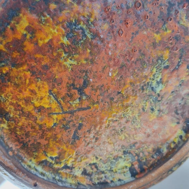 Large Vintage Orange Ceramic Floor Vase, 1970s For Sale - Image 6 of 9