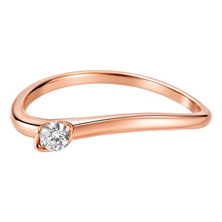 Late 20th Century 18K Pink Rose Gold Fancy Color Pink Diamond Designer Stacking Band Ring, Size 7.75 For Sale