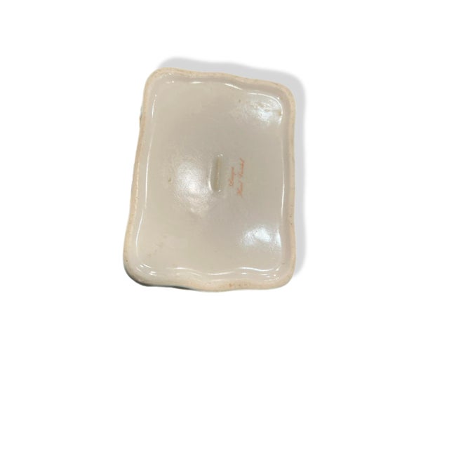 Blue Vintage Limoges Porcelain Peint Main Light Blue & Gold Floral Dresser Trinket Box For Sale - Image 8 of 11