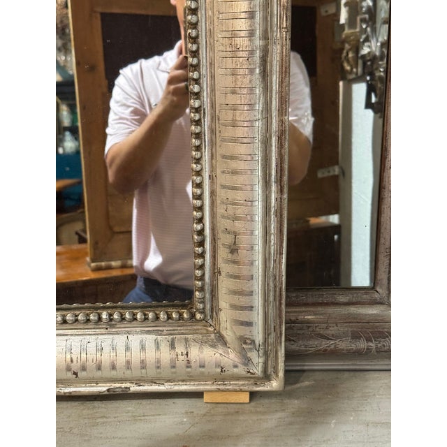 19th C. French Silver Leaf Louis Philippe Mirror For Sale In Dallas - Image 6 of 7