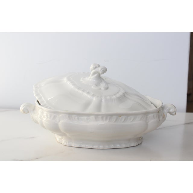 Victorian English Booth's Royal White Oval Tureen For Sale - Image 3 of 5
