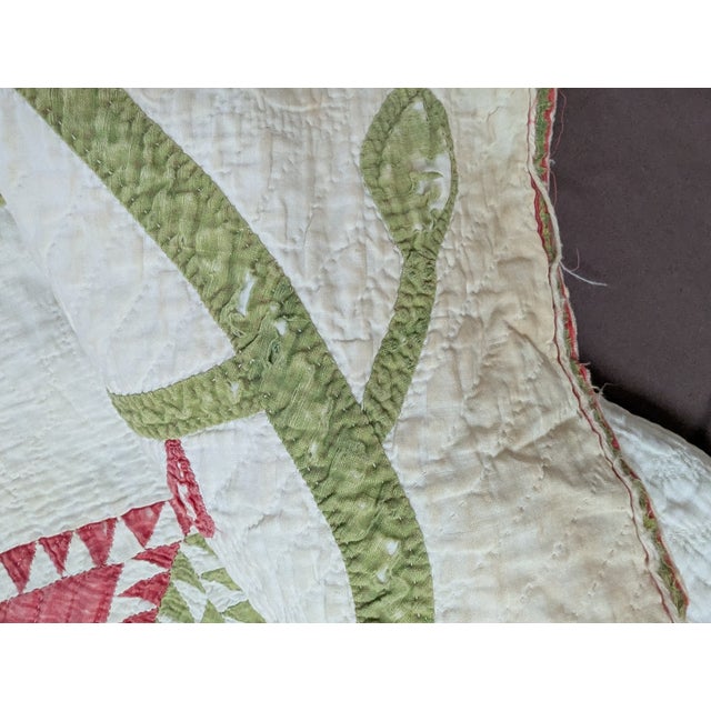 Antique Quilt With Signed/Stitched Dated 1851 ‘Ohio Star’ or ‘Sawtooth Star’ Pattern Priceless For Sale - Image 11 of 18