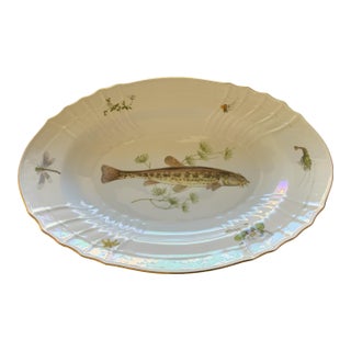 Richard Ginori Quenelle Large 16" Scalloped Oval Serving Platter Italy 1991-2015 For Sale