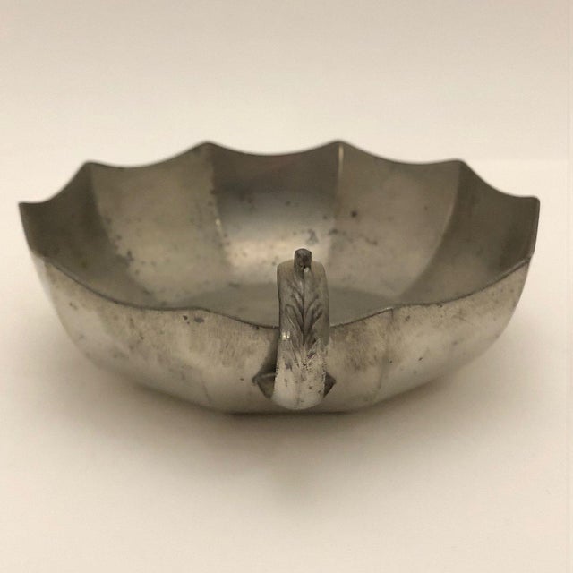 American Early 1900s Pairpoint Pewter Serving Bowl With Single Handle For Sale - Image 3 of 9