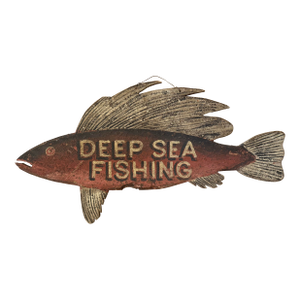 Handmade Deep Sea Fishing Wood Sign
