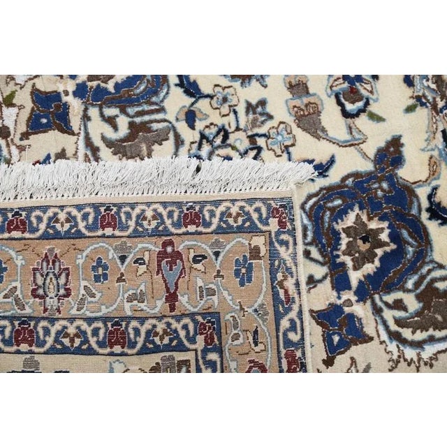 Pasargad Ivory Persian Nain Silk & Wool Rug For Sale - Image 4 of 4