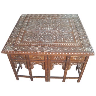 Bone Inlay Square Coffee Table For Sale