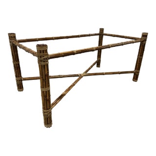 1990s Attributed to McGuire Organic Modern Rectangular Dining Table Base For Sale