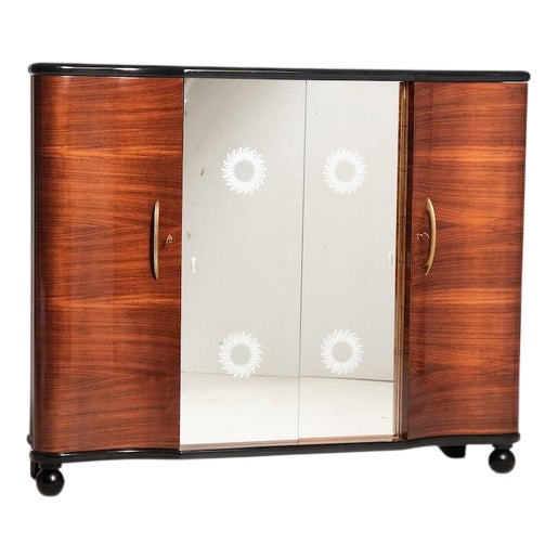 Art Deco Italian Bar Cabinet in Walnut and Burl, 1940 For Sale